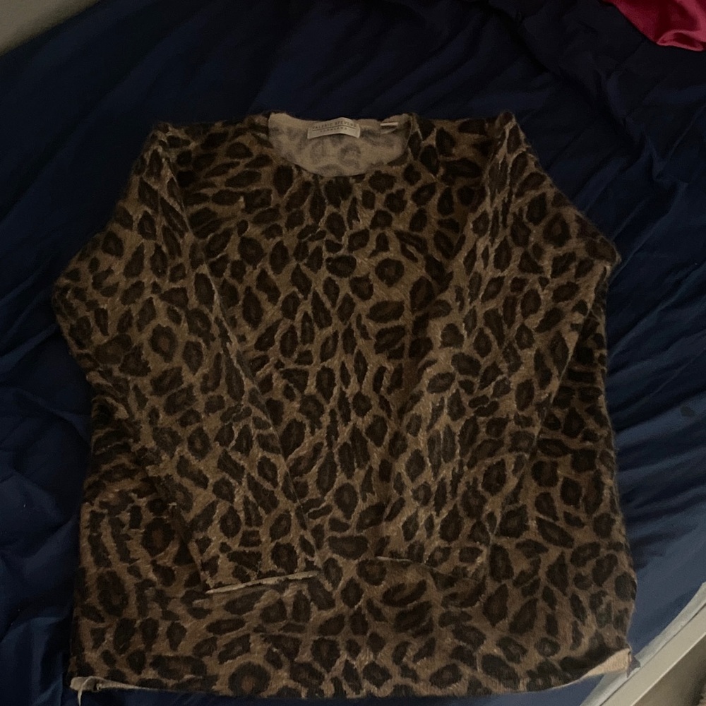 Valerie Stevens Fuzzy Animal Print Sweater